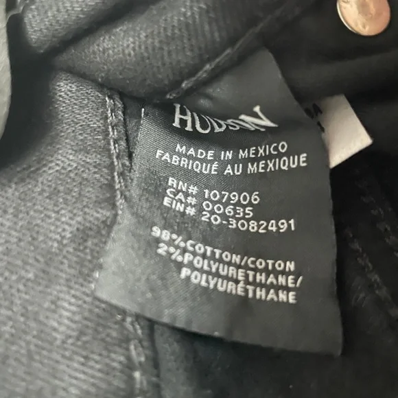 NWT Hudson Jeans Nico Mid-Rise Ankle Skinny Jeans Black 26x25